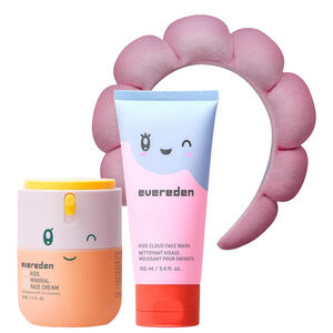 Ever Eden Kids Protective Mineral Face Cream, Cloud Face Wash + Headband Set
